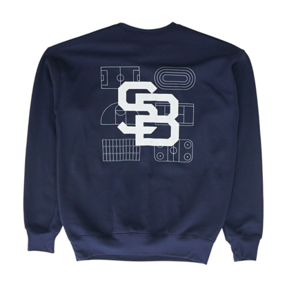 Blue Solid Sweatshirt Pullover