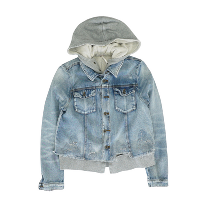 Blue Solid Denim Jacket