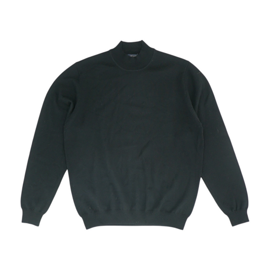 Black Solid Pullover Sweater