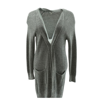 Gray Solid Cardigan Sweater