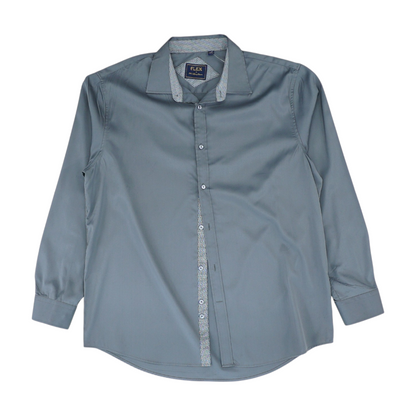 Gray Tall Solid Long Sleeve Button Down
