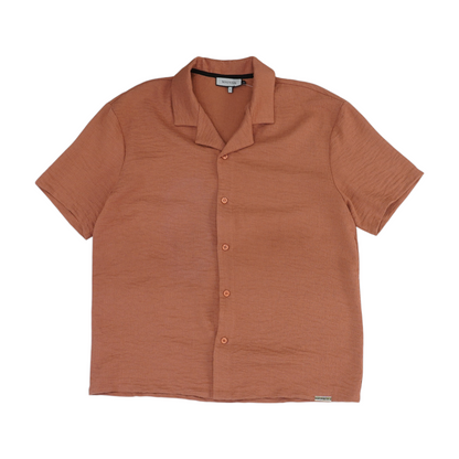 Rust Solid Short Sleeve Button Down