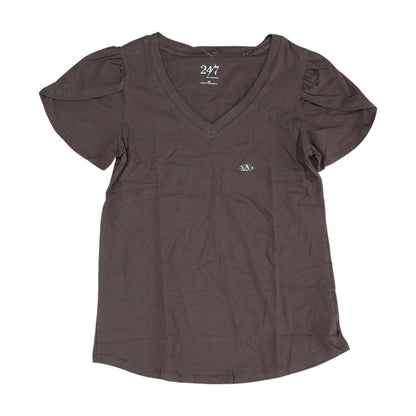 Brown V Neck T-Shirt