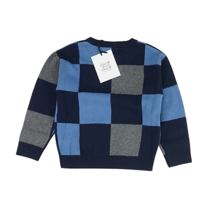 Blue Check Pullover Sweater