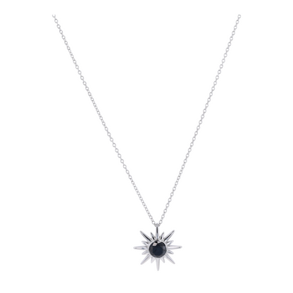 1 ctw Sterling Silver Black Diamond Pendant Necklace