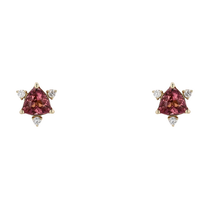 10K Yellow Gold Tourmaline Stud Earrings