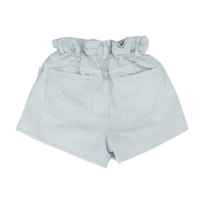 Blue Solid Denim Shorts