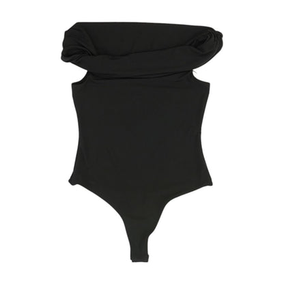 Black Bodysuit Knit Top