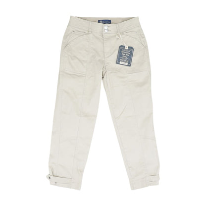 Beige Solid Pants