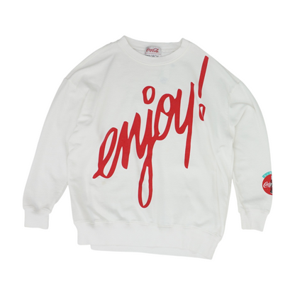 White Print Sweatshirt Pullover