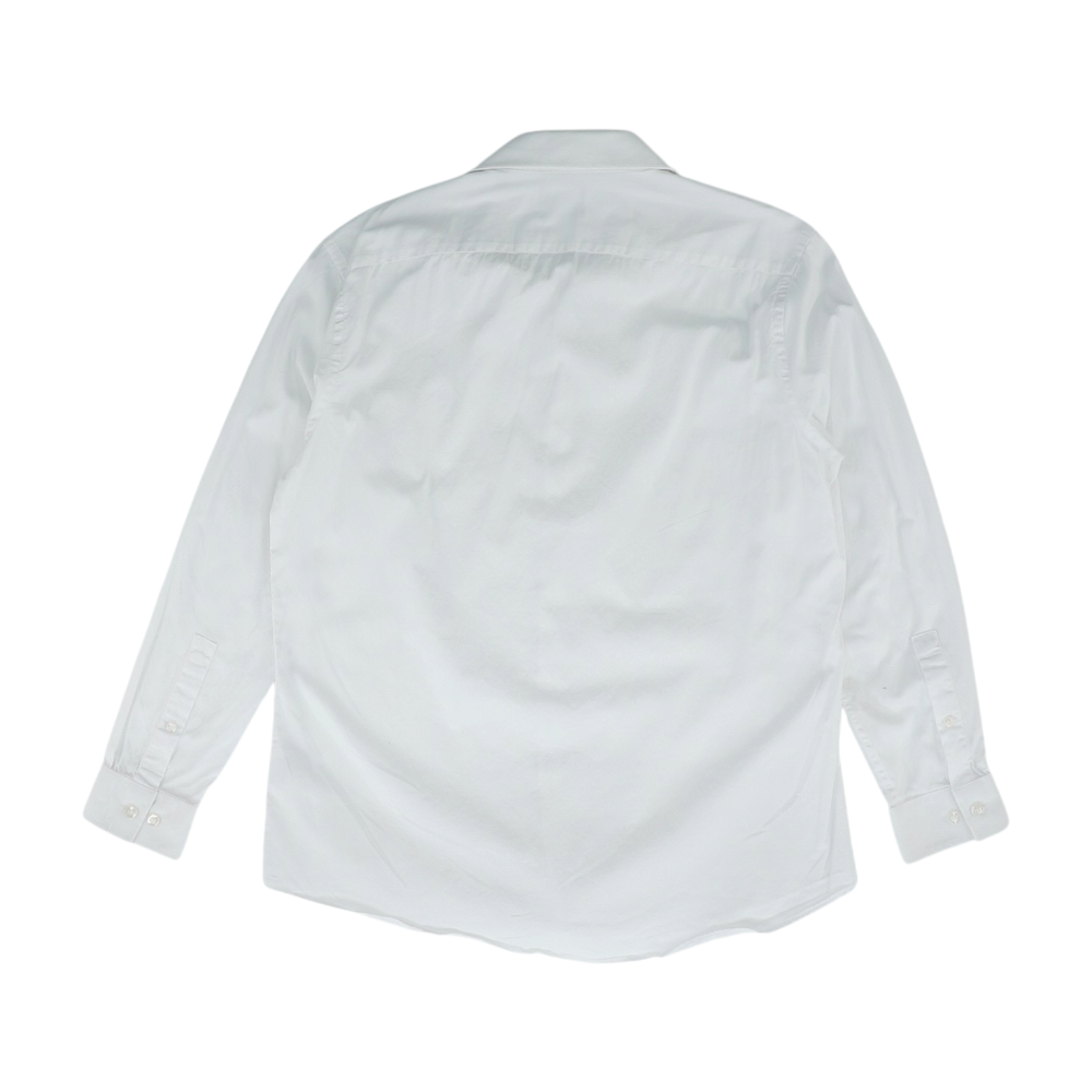 White Solid Long Sleeve Button Down
