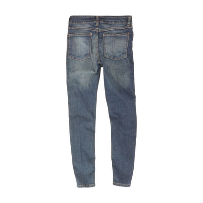 Blue Solid Skinny Leg Jeans