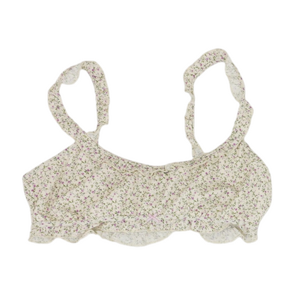White Floral Swim Top