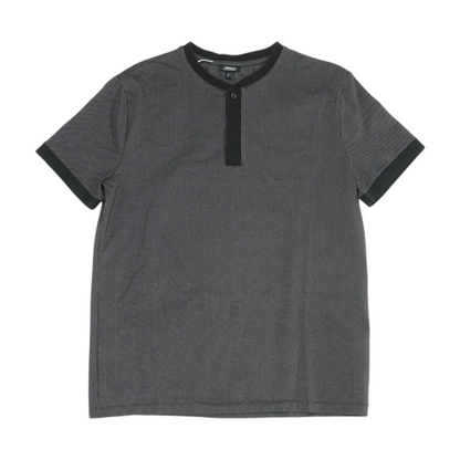 Black Abstract Henley T-Shirt