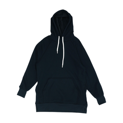 Black Solid Hoodie Pullover