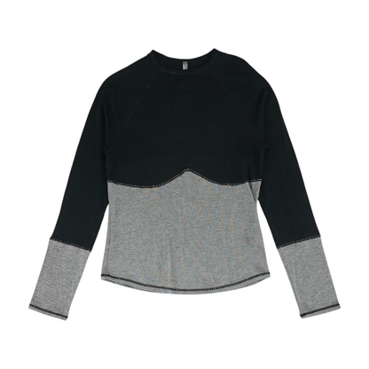 Black Color Block Blouse