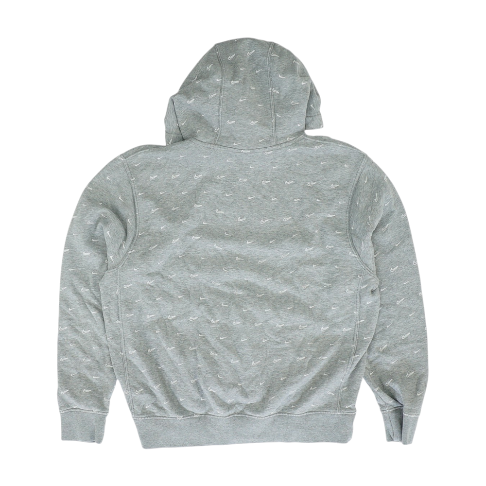 Gray Print Hoodie Pullover