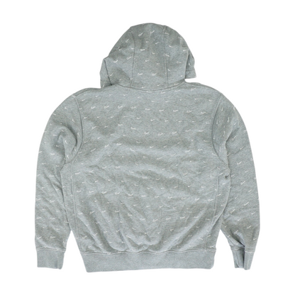 Gray Print Hoodie Pullover