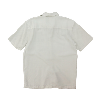 White Plaid Short Sleeve Button Down