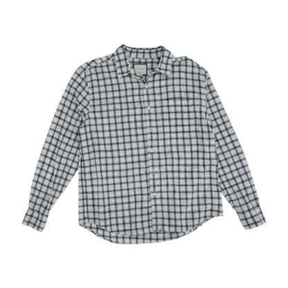 White Plaid Flannel Button Down