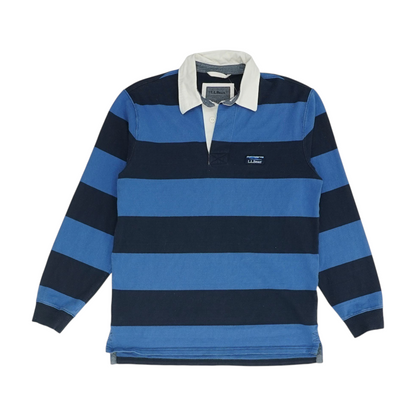 Blue Striped Long Sleeve Polo