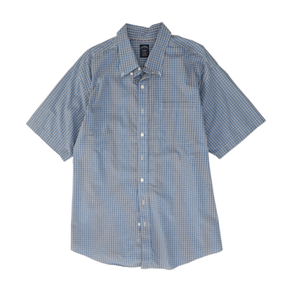 Blue Check Short Sleeve Button Down