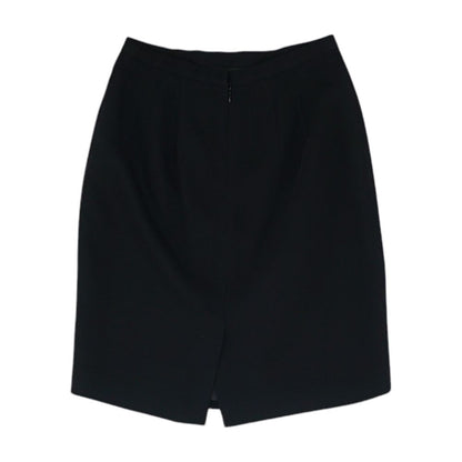 Black Solid Midi Skirt