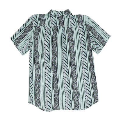 Blue Print Short Sleeve Button Down