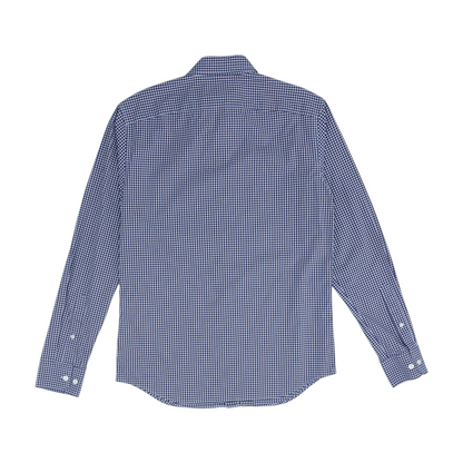 Navy Check Long Sleeve Button Down