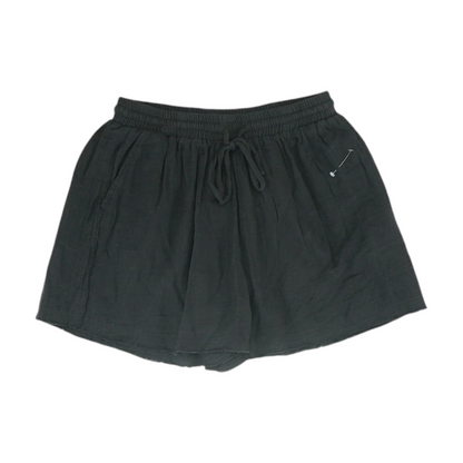 Black Solid Knit Shorts