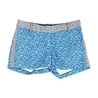 Blue Floral Denim Shorts