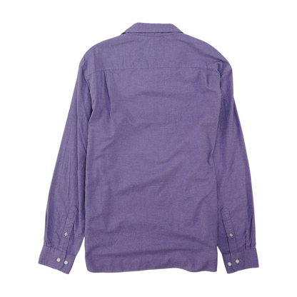 Purple Solid Long Sleeve Button Down