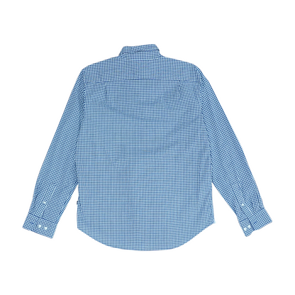 Navy Check Long Sleeve Button Down