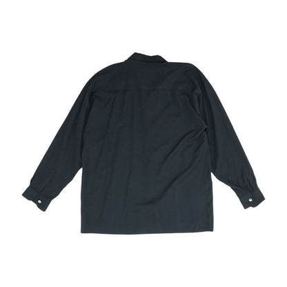 Black Embroidery Detail Long Sleeve Button Down