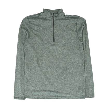 Green Solid 1/4 Zip Pullover