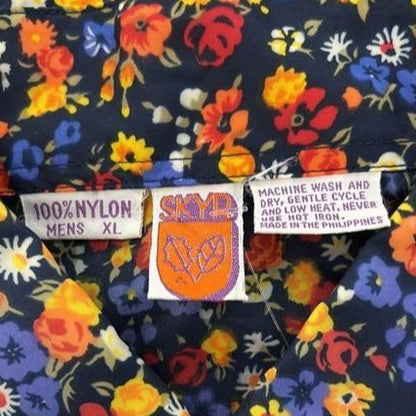 Vintage Navy Floral Long Sleeve Button Down