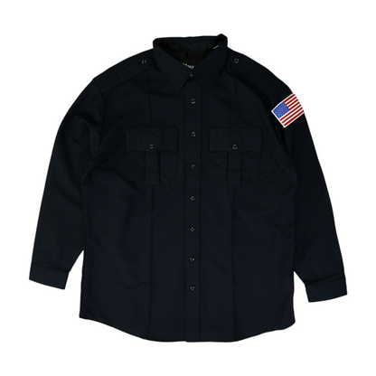 Navy Solid Long Sleeve Button Down