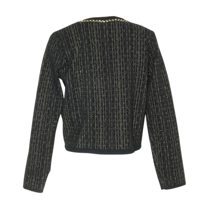 Black Abstract Cardigan Sweater