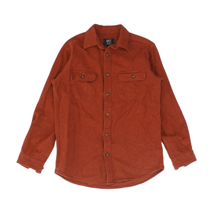 Orange Solid Flannel Button Down