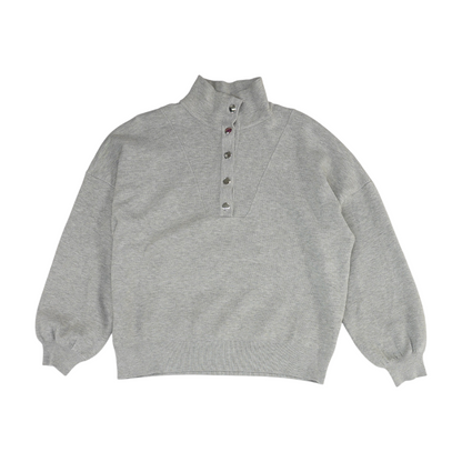 Gray Solid 1/4 Zip Pullover