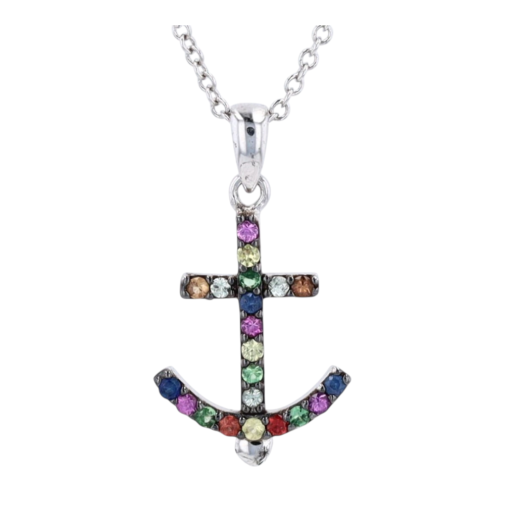 1/5 ctw Sterling Silver Sapphire Pendant Necklace