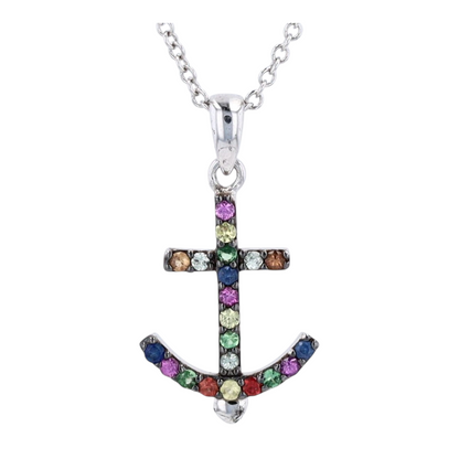 1/5 ctw Sterling Silver Sapphire Pendant Necklace