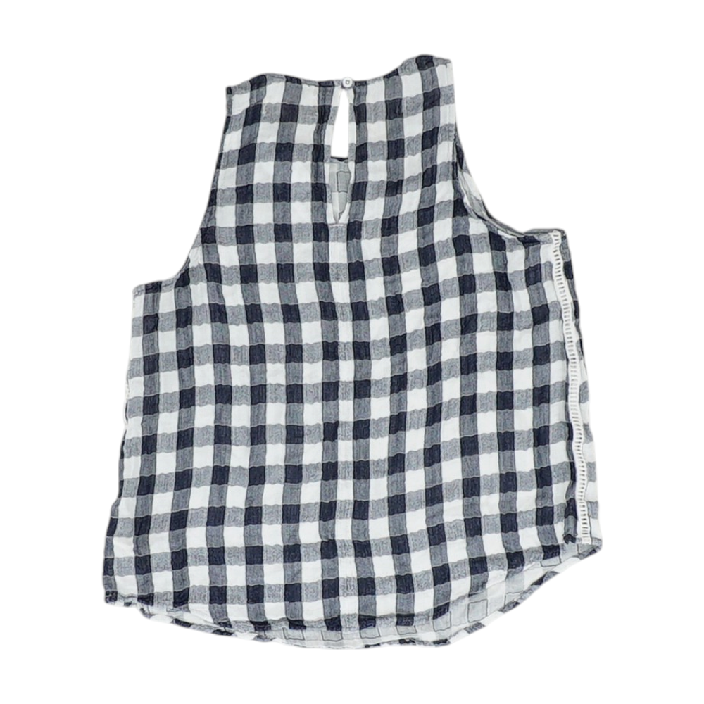 Navy Check Blouse