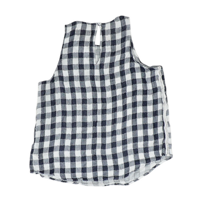 Navy Check Blouse