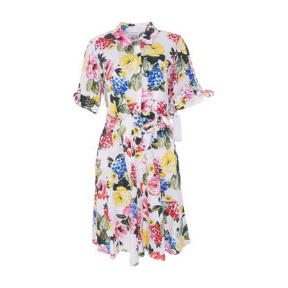 White Floral Midi Dress