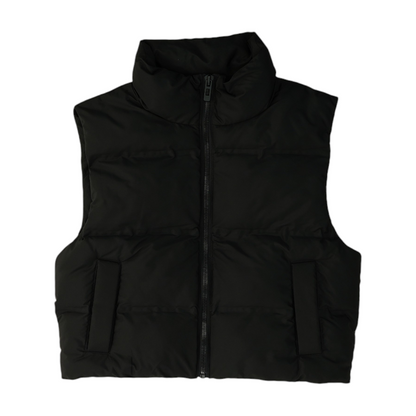 Black Solid Active Vest