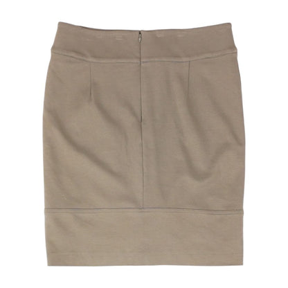 Gray Solid Midi Skirt