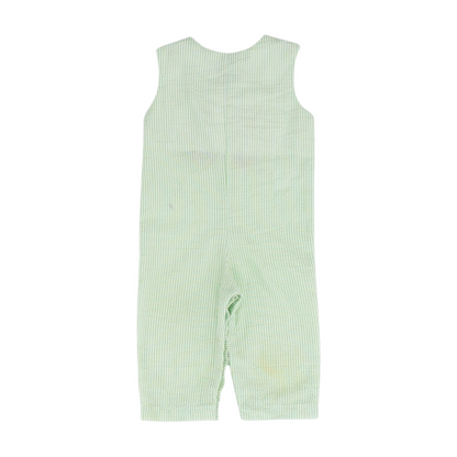 Green Striped Sleeveless One-Piece