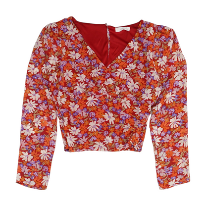 Red Floral Blouse