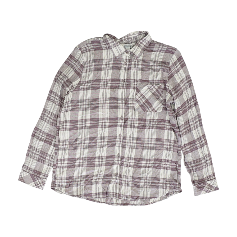 Purple Plaid Flannel Button Down